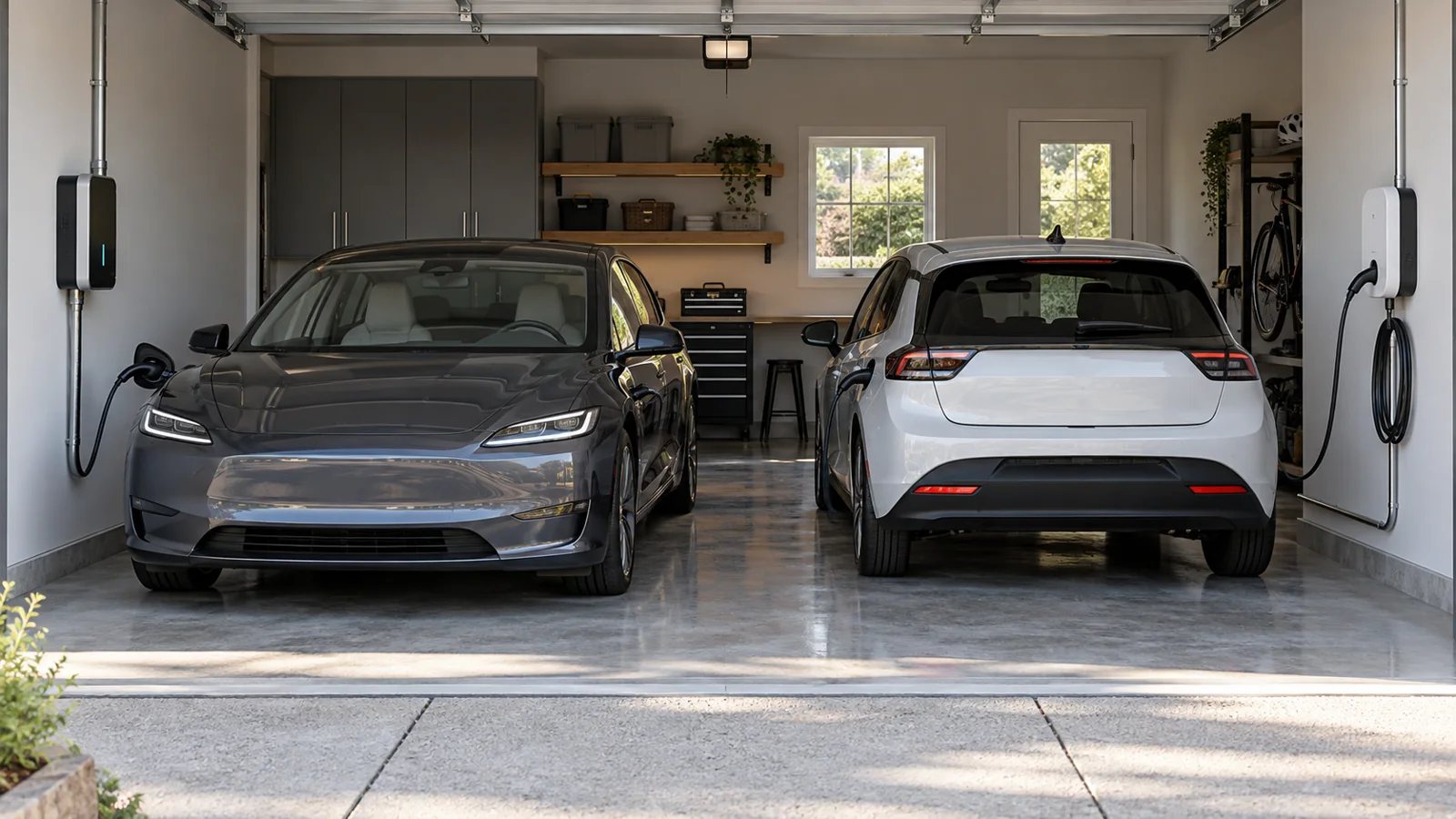 Different electric vehicles charging at home